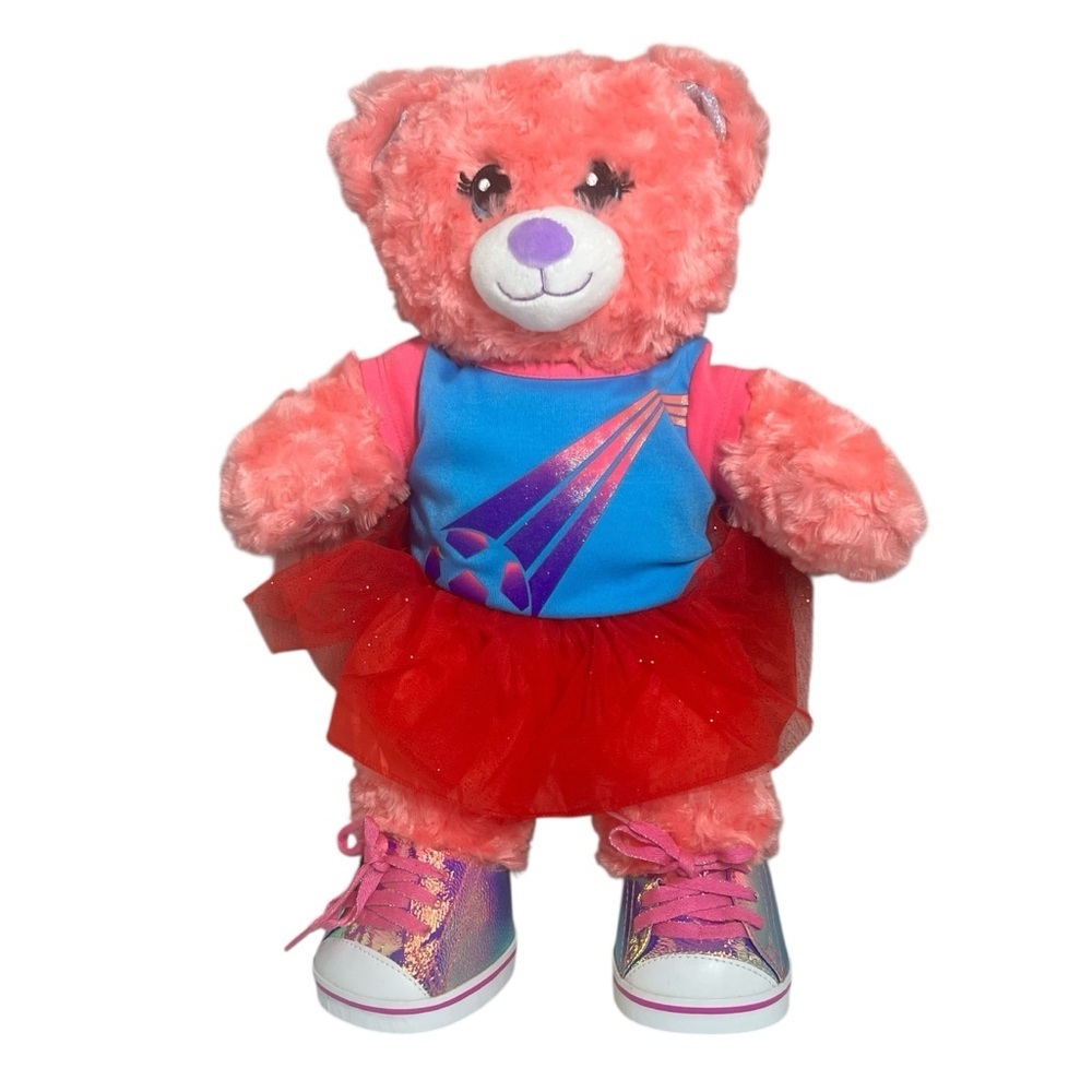 Build A Bear Pink Teddy Bear With Soccer Dress Tutu And Shoes